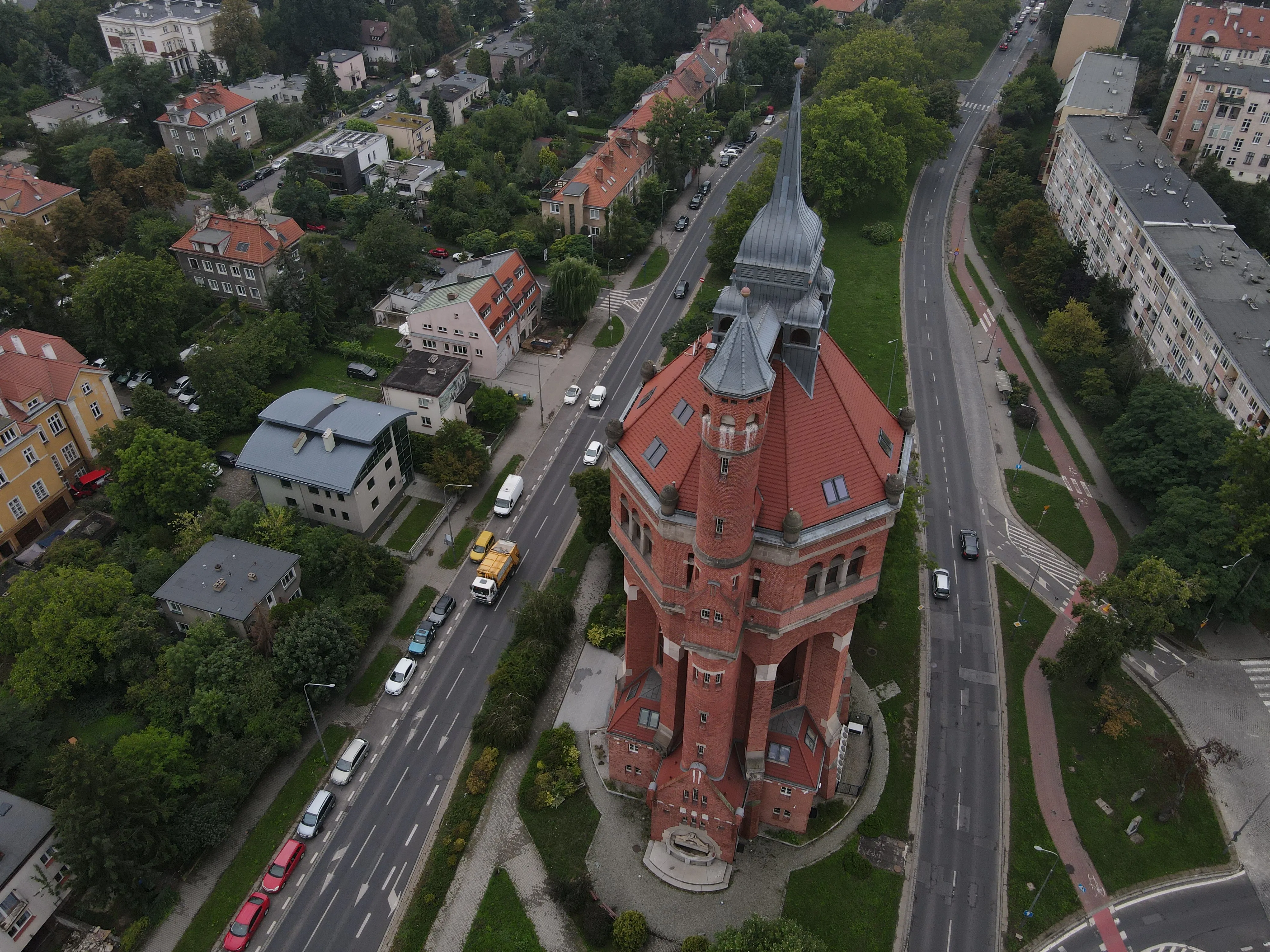 Wieża Ciśnień we Wrocławiu - Widok z lotu ptaka