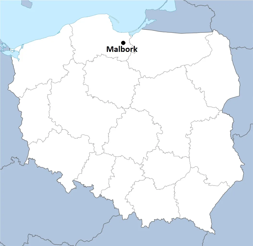 Wieża Ciśnień w Malborku - Lokalizacja
